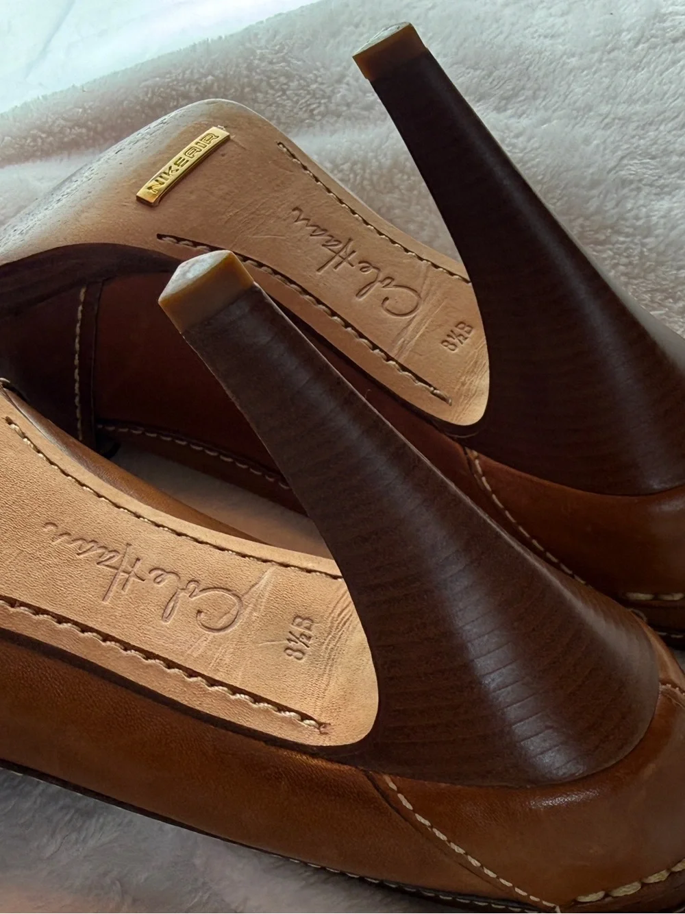Cole Haan Nike Air Two-Tone Leather Loafer Pumps